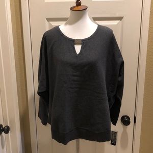 INC keyhole gray sweater NWT
